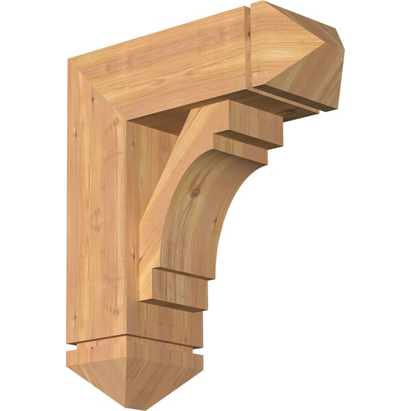 Ekena Millwork Merced Arts and Crafts Smooth Bracket w/ Offset Brace, Western Red Cedar, 7 1/2"W x 20"D x 24"H BKT0806X20X24MRC03SWR - main